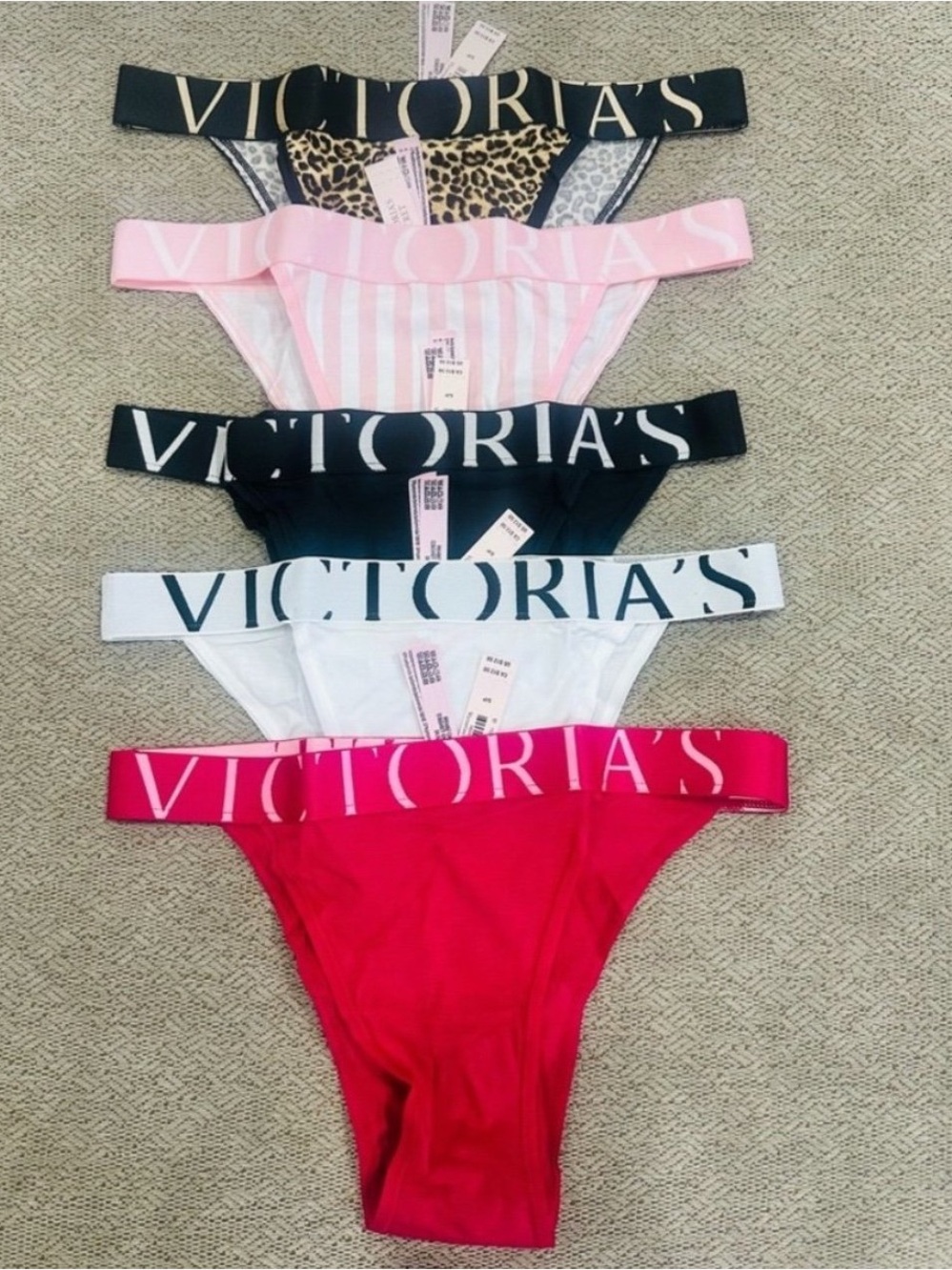 Victoria's Secret Exploded Logo Cotton 90s Brief Panty 5 pack size S